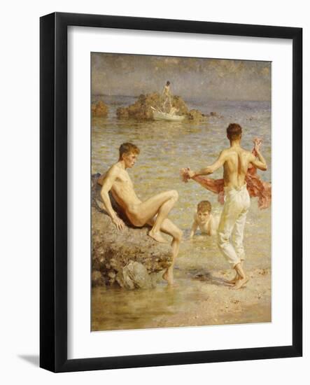 Gleaming Waters, 1910-Henry Scott Tuke-Framed Giclee Print