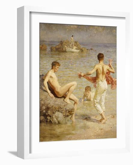 Gleaming Waters, 1910-Henry Scott Tuke-Framed Giclee Print