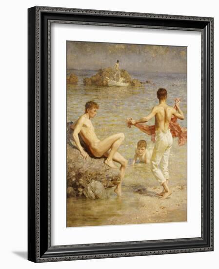 Gleaming Waters, 1910-Henry Scott Tuke-Framed Giclee Print