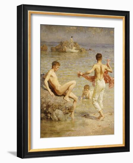 Gleaming Waters, 1910-Henry Scott Tuke-Framed Giclee Print