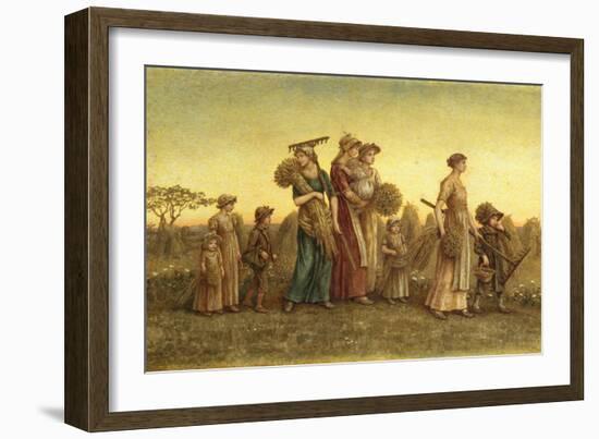 Gleaners Going Home watercolor on board-Kate Greenaway-Framed Giclee Print