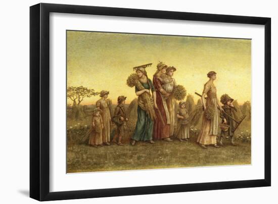 Gleaners Going Home watercolor on board-Kate Greenaway-Framed Giclee Print