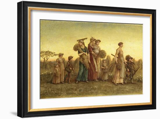 Gleaners Going Home watercolor on board-Kate Greenaway-Framed Giclee Print