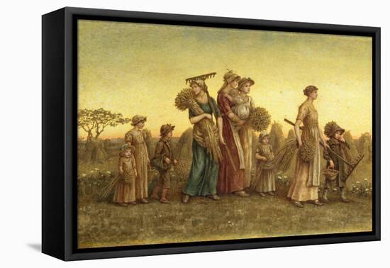 Gleaners Going Home watercolor on board-Kate Greenaway-Framed Premier Image Canvas