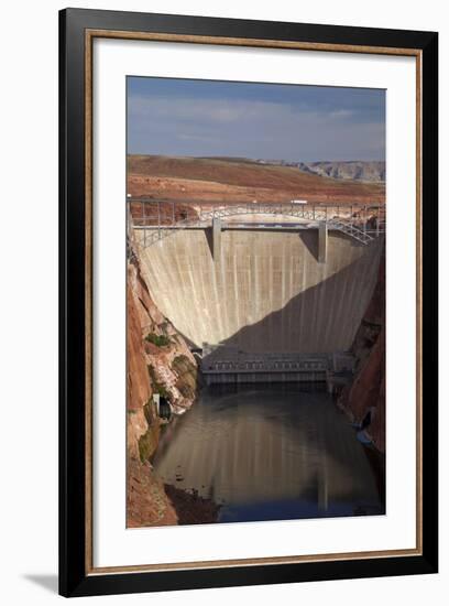 Glen Canyon Dam across Colorado River Arizona-David Wall-Framed Photographic Print