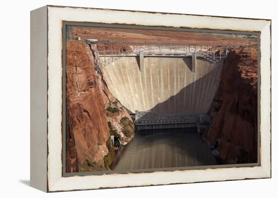 Glen Canyon Dam across Colorado River Arizona-David Wall-Framed Premier Image Canvas