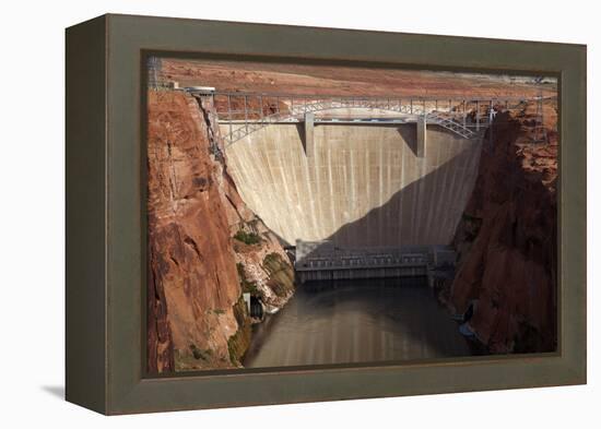 Glen Canyon Dam across Colorado River Arizona-David Wall-Framed Premier Image Canvas