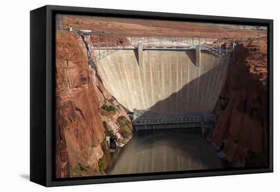 Glen Canyon Dam across Colorado River Arizona-David Wall-Framed Premier Image Canvas