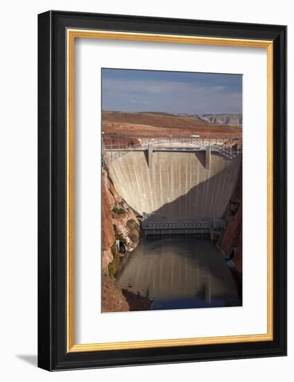 Glen Canyon Dam across Colorado River Arizona-David Wall-Framed Photographic Print