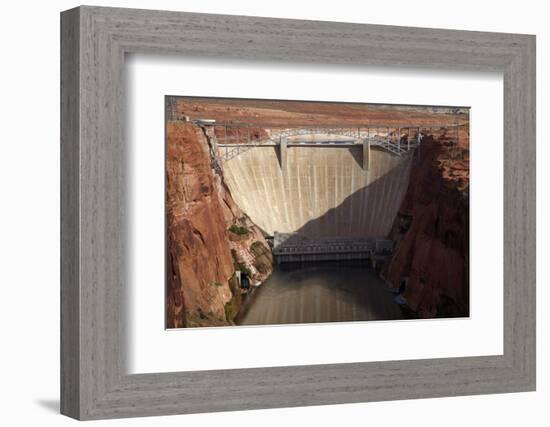 Glen Canyon Dam across Colorado River Arizona-David Wall-Framed Photographic Print