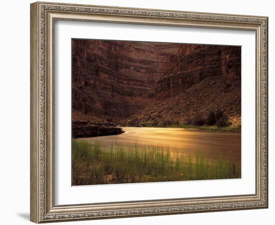 Glen Canyon Nra, Utah. Usa. San Juan River and Canyon Walls at Dusk-Scott T. Smith-Framed Photographic Print