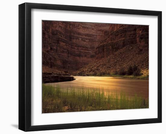 Glen Canyon Nra, Utah. Usa. San Juan River and Canyon Walls at Dusk-Scott T. Smith-Framed Photographic Print