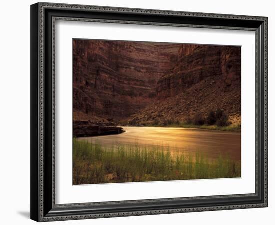 Glen Canyon Nra, Utah. Usa. San Juan River and Canyon Walls at Dusk-Scott T. Smith-Framed Photographic Print