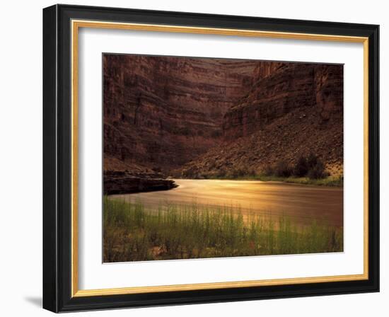 Glen Canyon Nra, Utah. Usa. San Juan River and Canyon Walls at Dusk-Scott T. Smith-Framed Photographic Print