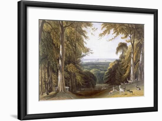 Glen in Windsor Park Near Bishops Gate, from 'Views of Windsor, Eton and Virginia Water', C.1827-30-William Daniell-Framed Giclee Print