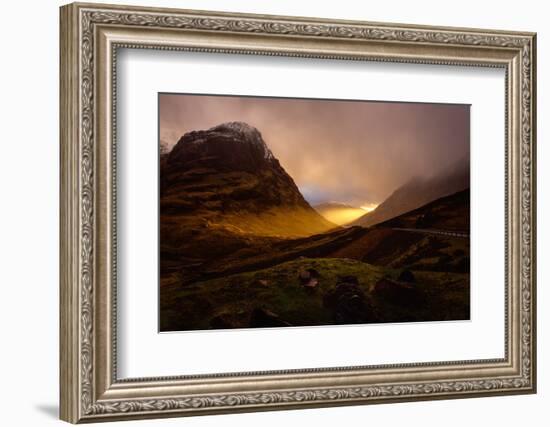 Glencoe Sunset, Scottish Highlands, Scotland, United Kingdom, Europe-Karen Deakin-Framed Photographic Print