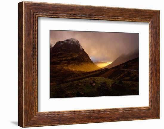 Glencoe Sunset, Scottish Highlands, Scotland, United Kingdom, Europe-Karen Deakin-Framed Photographic Print