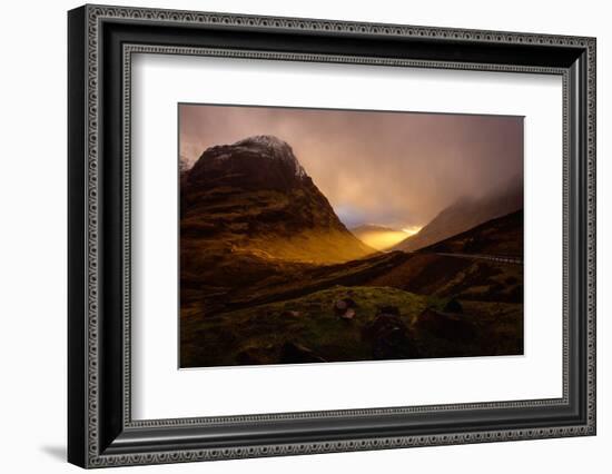 Glencoe Sunset, Scottish Highlands, Scotland, United Kingdom, Europe-Karen Deakin-Framed Photographic Print