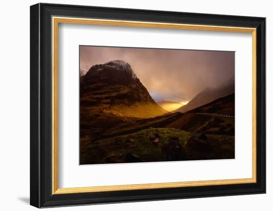 Glencoe Sunset, Scottish Highlands, Scotland, United Kingdom, Europe-Karen Deakin-Framed Photographic Print