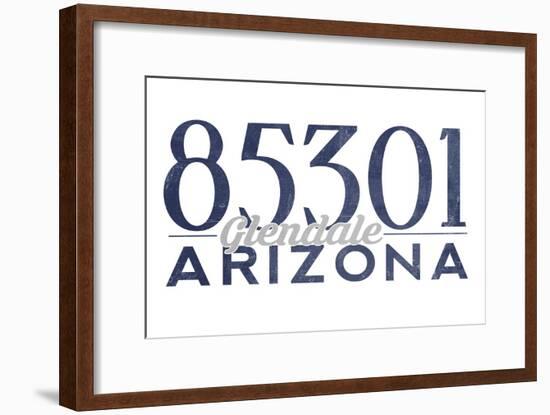 Glendale, Arizona - 85301 Zip Code (Blue)-Lantern Press-Framed Art Print