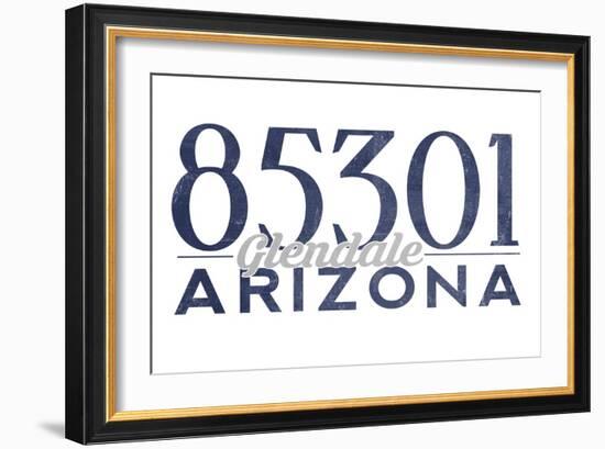 Glendale, Arizona - 85301 Zip Code (Blue)-Lantern Press-Framed Premium Giclee Print
