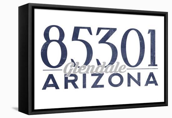 Glendale, Arizona - 85301 Zip Code (Blue)-Lantern Press-Framed Stretched Canvas