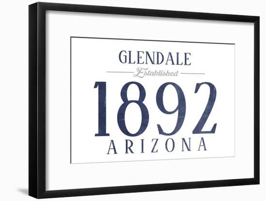 Glendale, Arizona - Established Date (Blue)-Lantern Press-Framed Art Print