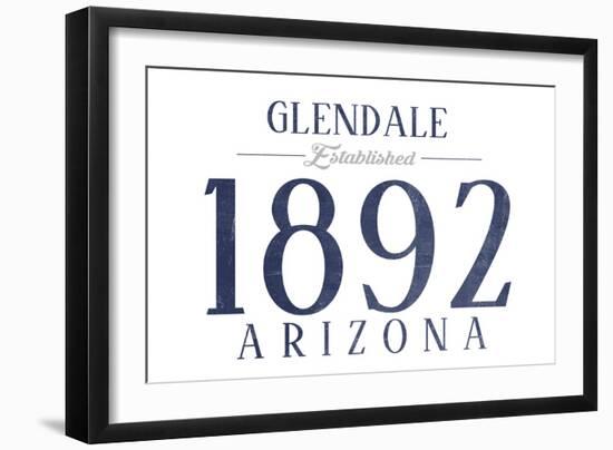 Glendale, Arizona - Established Date (Blue)-Lantern Press-Framed Art Print