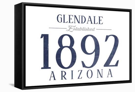 Glendale, Arizona - Established Date (Blue)-Lantern Press-Framed Stretched Canvas