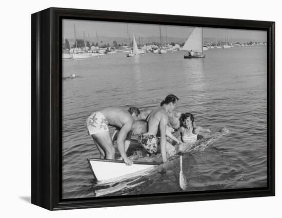 Glendale Students Boating at the Beach-Peter Stackpole-Framed Premier Image Canvas