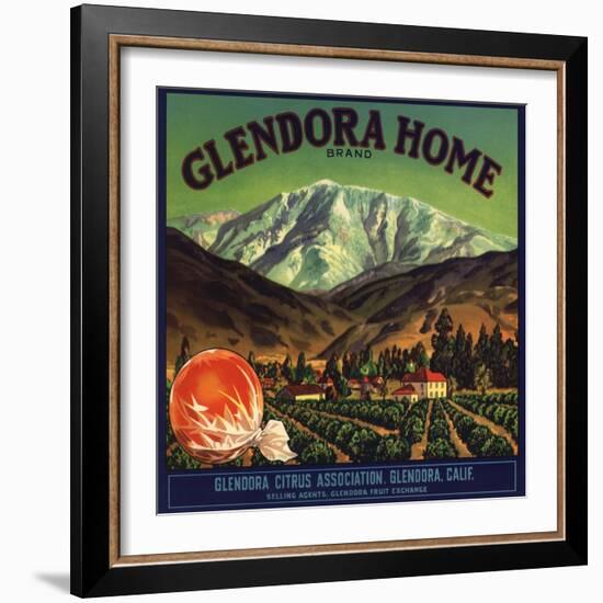 Glendora Home Brand - Glendora, California - Citrus Crate Label-Lantern Press-Framed Art Print