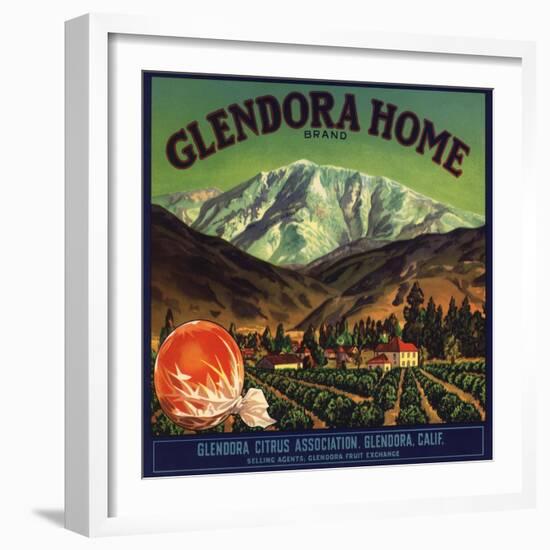 Glendora Home Brand - Glendora, California - Citrus Crate Label-Lantern Press-Framed Art Print