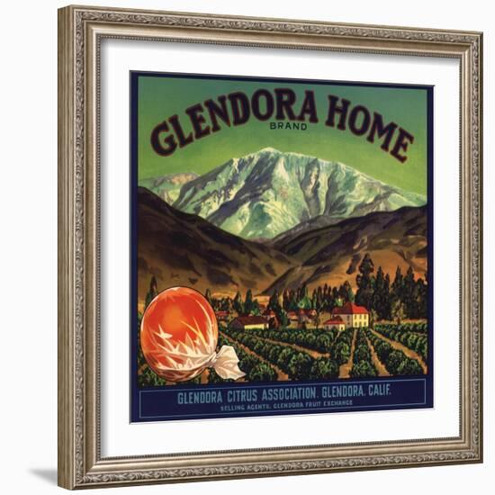 Glendora Home Brand - Glendora, California - Citrus Crate Label-Lantern Press-Framed Premium Giclee Print