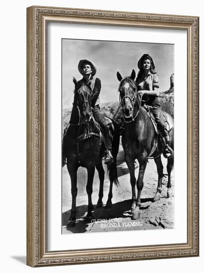 Glenn Ford and Rhonda Fleming in the Redhead and the Cowboy-Lantern Press-Framed Art Print