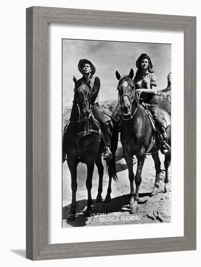 Glenn Ford and Rhonda Fleming in the Redhead and the Cowboy-Lantern Press-Framed Art Print