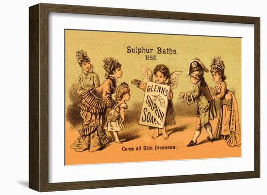 Glenn's Sulphur Soap - Cures All Skin Diseases--Framed Art Print