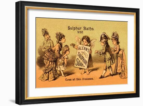 Glenn's Sulphur Soap - Cures All Skin Diseases-null-Framed Art Print