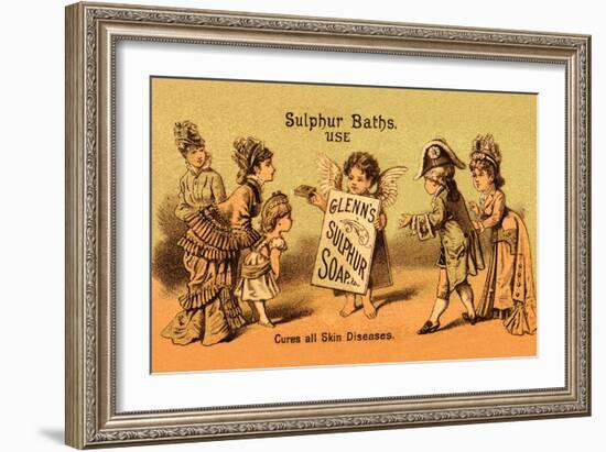 Glenn's Sulphur Soap - Cures All Skin Diseases-null-Framed Art Print