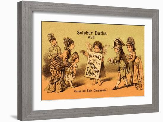 Glenn's Sulphur Soap - Cures All Skin Diseases-null-Framed Art Print