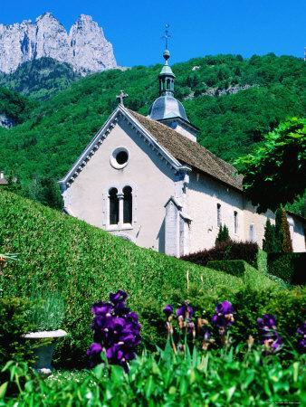 Church in Village of Talloires Near French Alps with 