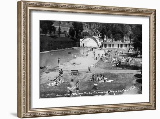 Glenwood Springs, Colorado - Swimming Pool and Beach-Lantern Press-Framed Art Print