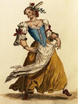 'Gli Abiti De Veneziani, Illustrated Book of Costumes, Venetian Peasant  Woman Dancing' Giclee Print | Art.com