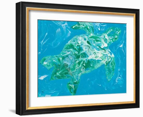 Glimmer Of A Turtle-Ajoya Grace-Framed Art Print