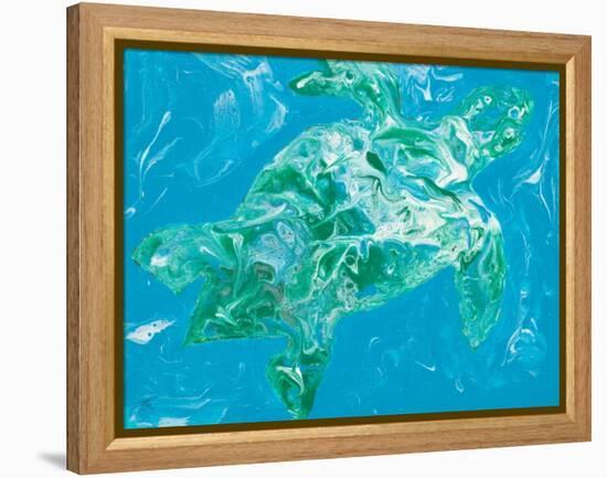 Glimmer Of A Turtle-Ajoya Grace-Framed Stretched Canvas