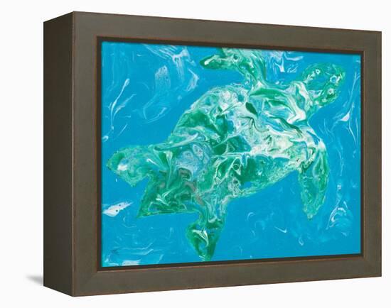 Glimmer Of A Turtle-Ajoya Grace-Framed Stretched Canvas