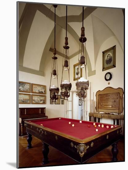 Glimpse of Billiard Room, Villa Fracanzan-Piovene, Orgiano, Veneto. Italy-null-Mounted Giclee Print