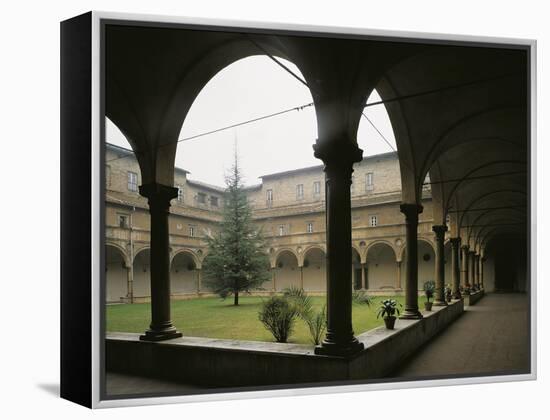 Glimpse of Cloister, St Benedict Abbey of San Giovanni Evangelista, Parma, Italy, 16th Century-null-Framed Premier Image Canvas