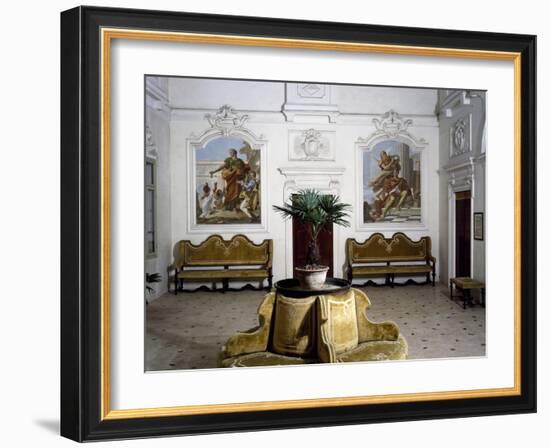 Glimpse of Living Room with Frescoes-Giovanni Battista Tiepolo-Framed Giclee Print