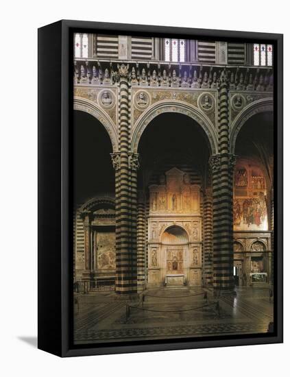 Glimpse of the Left Aisle with Piccolomini Altar, 1481-1485-Andrea Bregno-Framed Premier Image Canvas