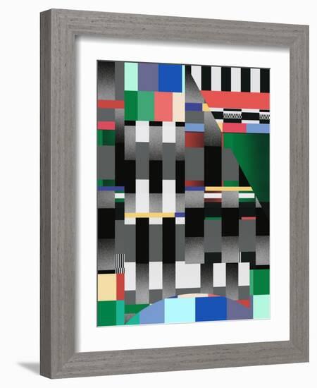 Glitch Abstract Artwork 01-Little Dean-Framed Photographic Print